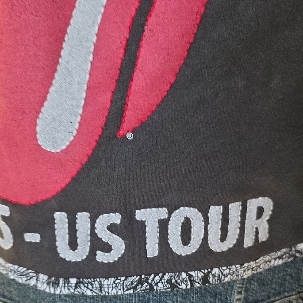 Upcyled Molly Made It Blue Jean Jacket with Iconic Rolling Stones Design - Picture 6 of 13